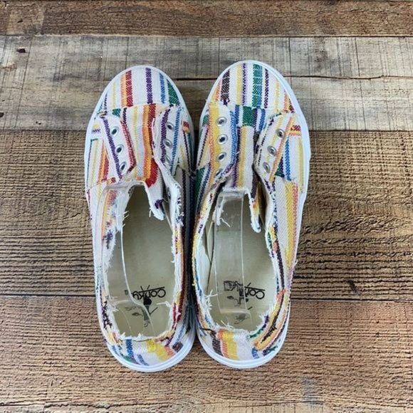 Corkys Rainbow Striped Babalu Canvas Shoes - Picture 7 of 11